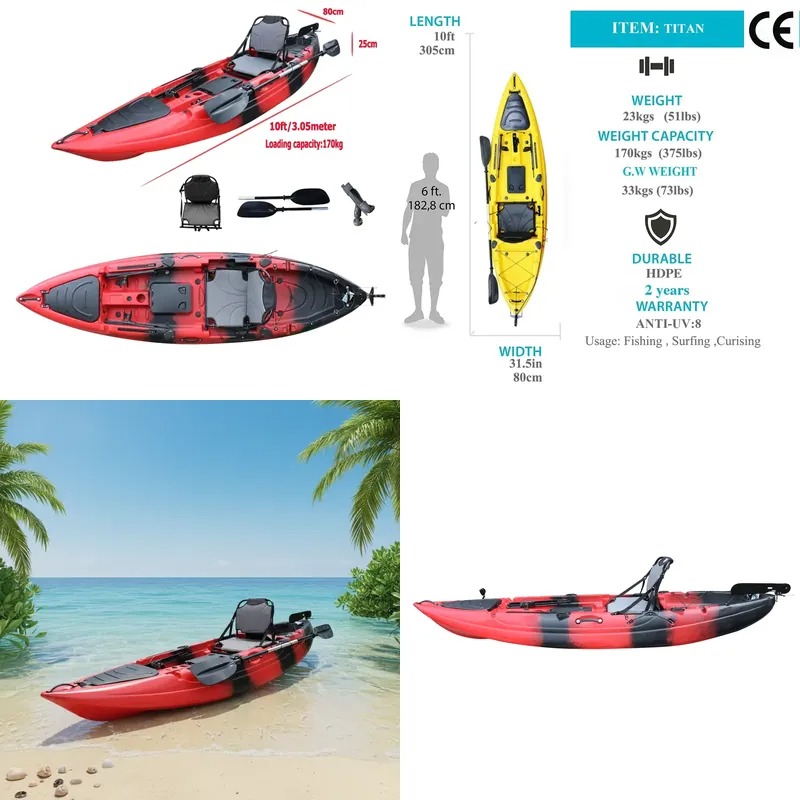 Fishing Boat Seat - قارب كاياك للصيد بمقعد واحد بطول